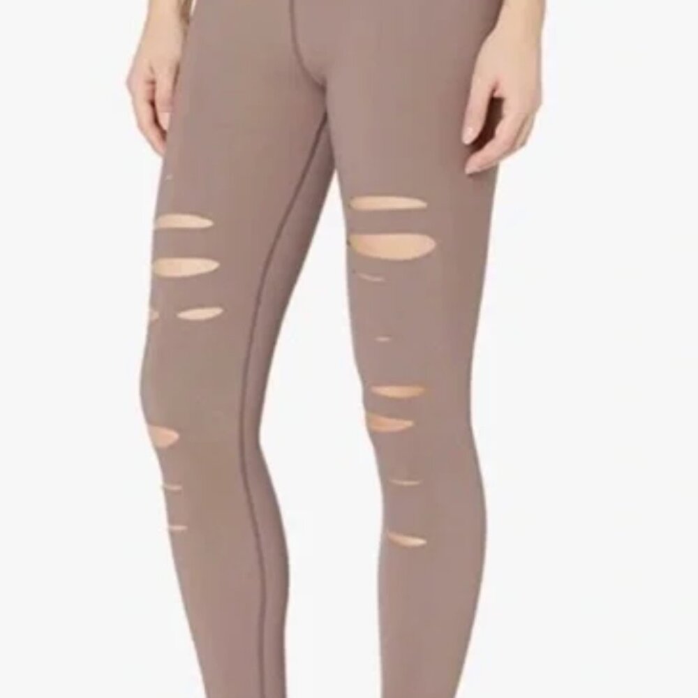 Alo yoga warrior ripped leggings mauve size small